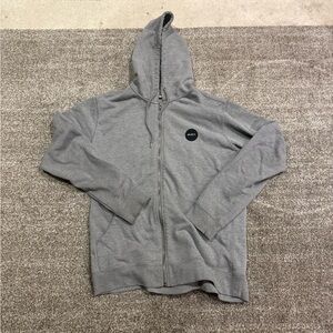 RVCA Vintage Heather Gray Zip-Up Hoodie heavy weight
